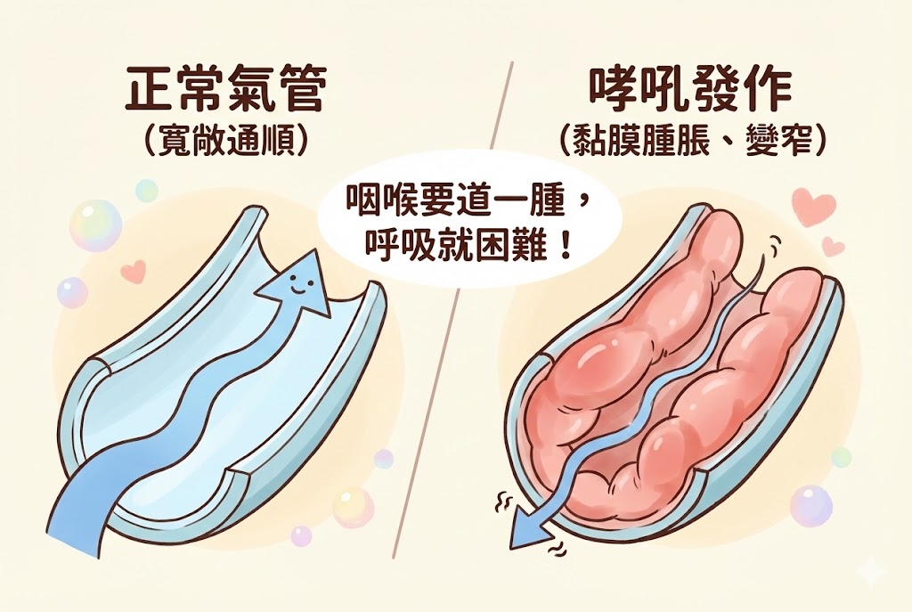 哮吼發病位置示意