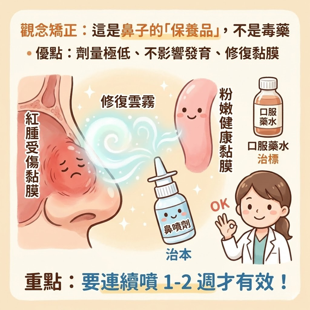 過敏性鼻炎類固醇噴劑安全性說明