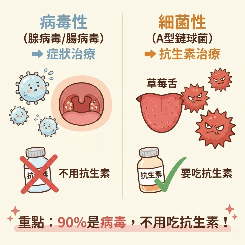 喉嚨痛分辨細菌與病毒_A型鏈球菌症狀