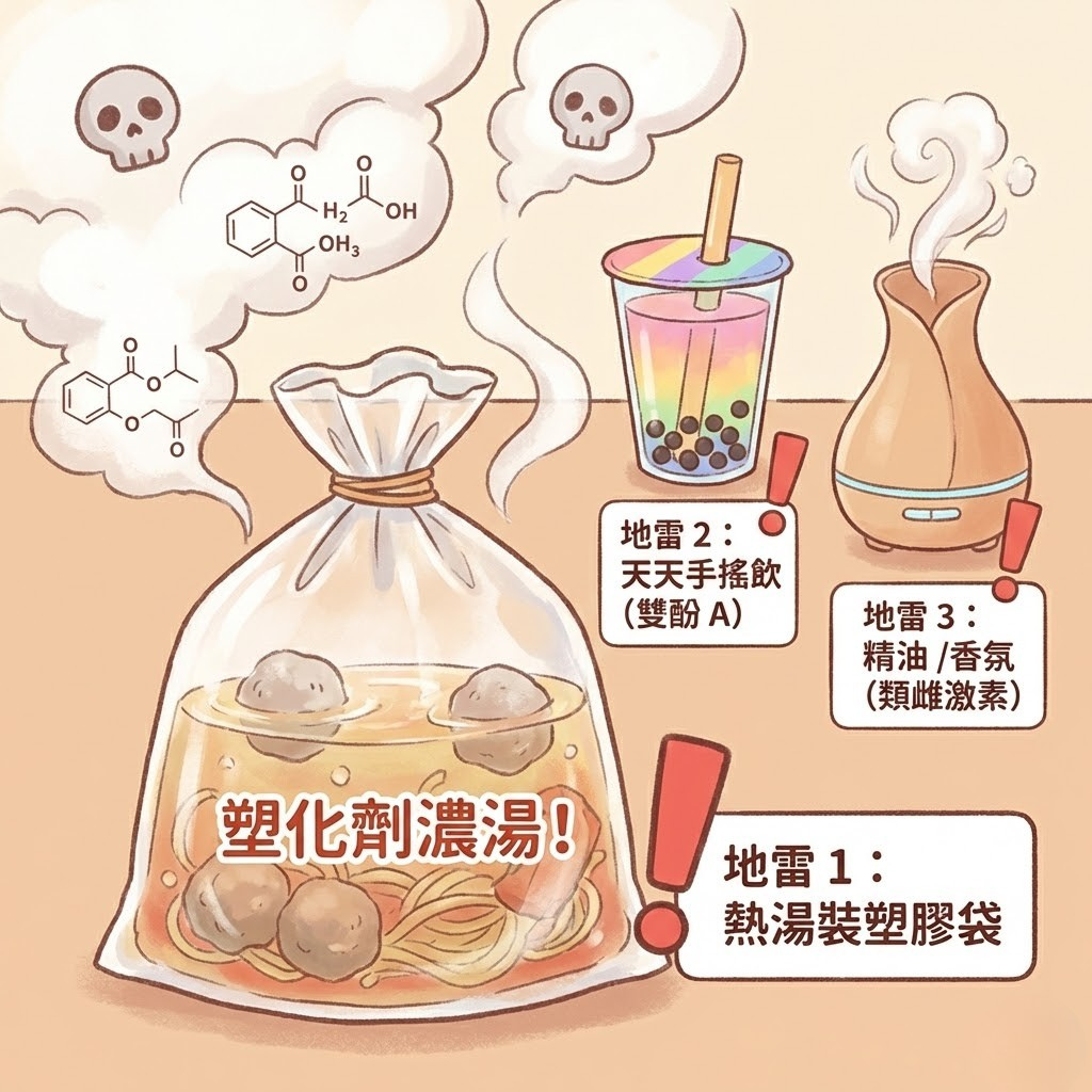 生活中的環境荷爾蒙_塑膠袋熱湯與手搖飲_香氛精油風險
