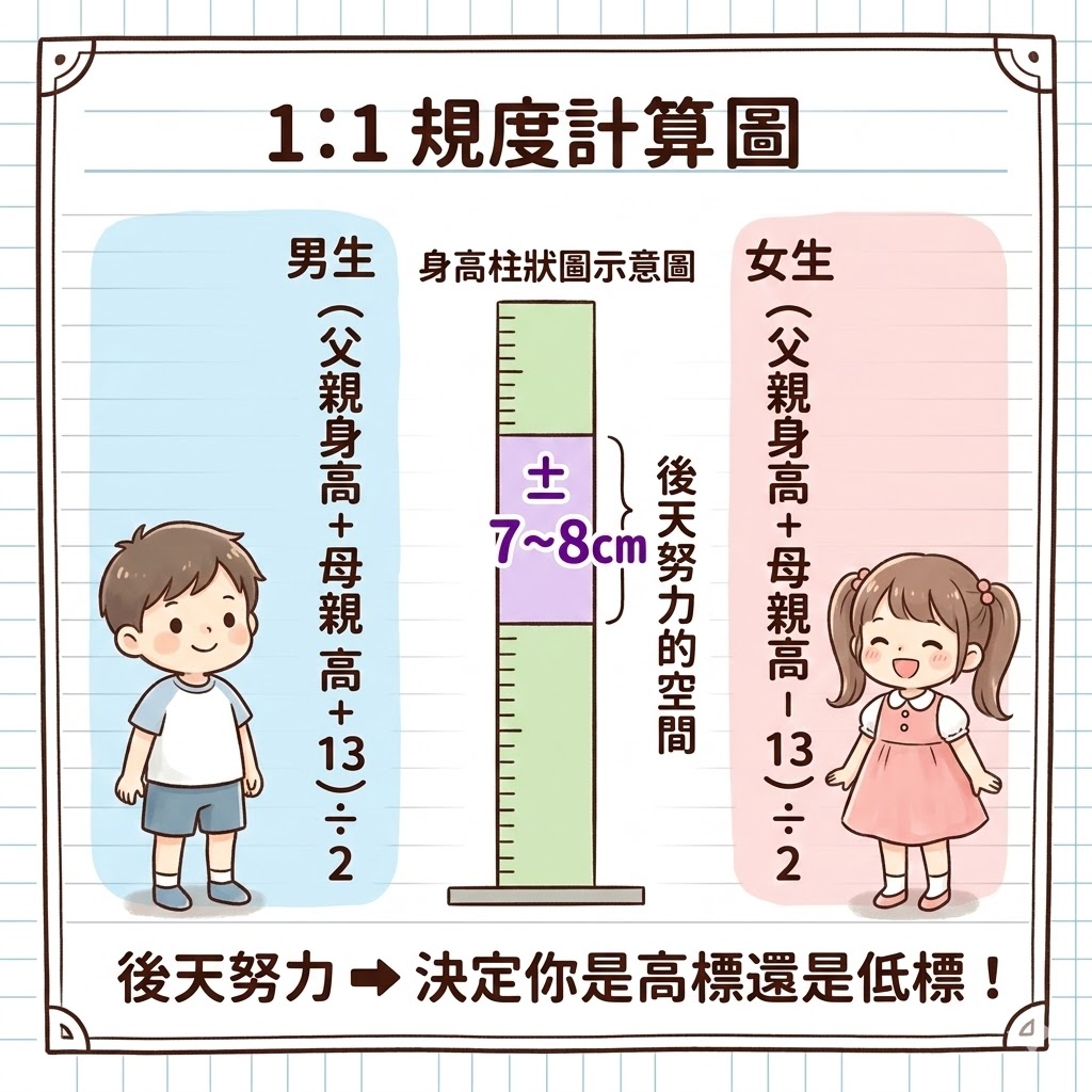兒童遺傳身高計算公式_周易宣醫師長高門診